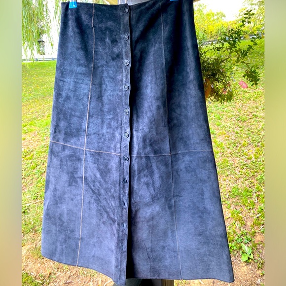 MIDI A-LINE Leather skirt by Worth - Picture 1 of 7